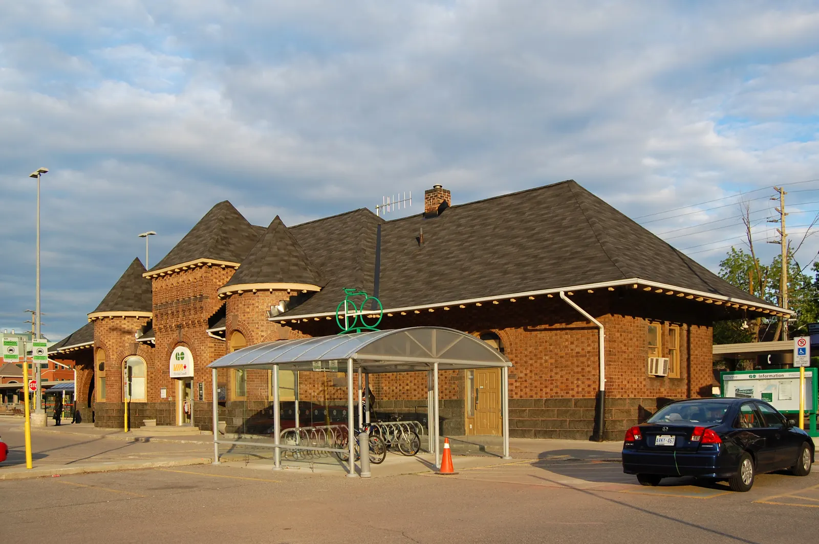 In front of the train station in Brampton, Ontario