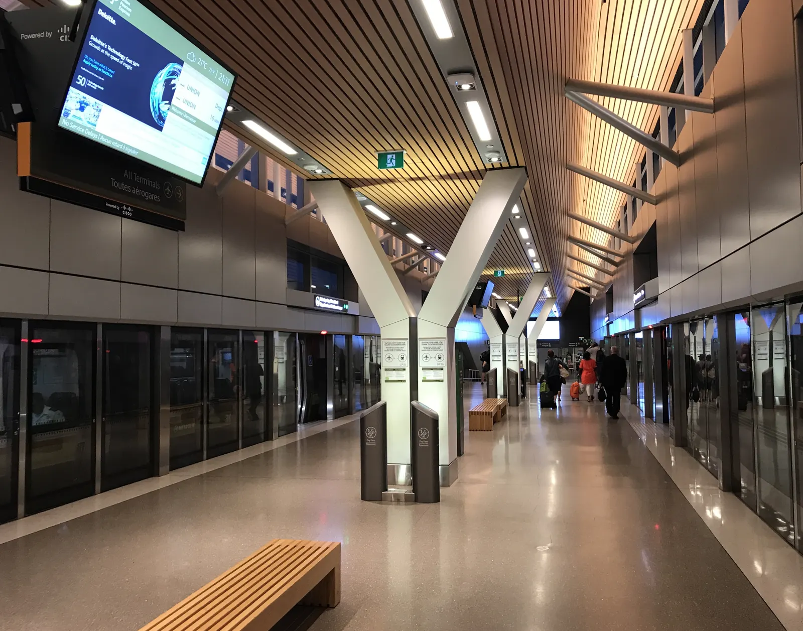 The UP Express platform at Toronto Pearson Terminal 1 Station
